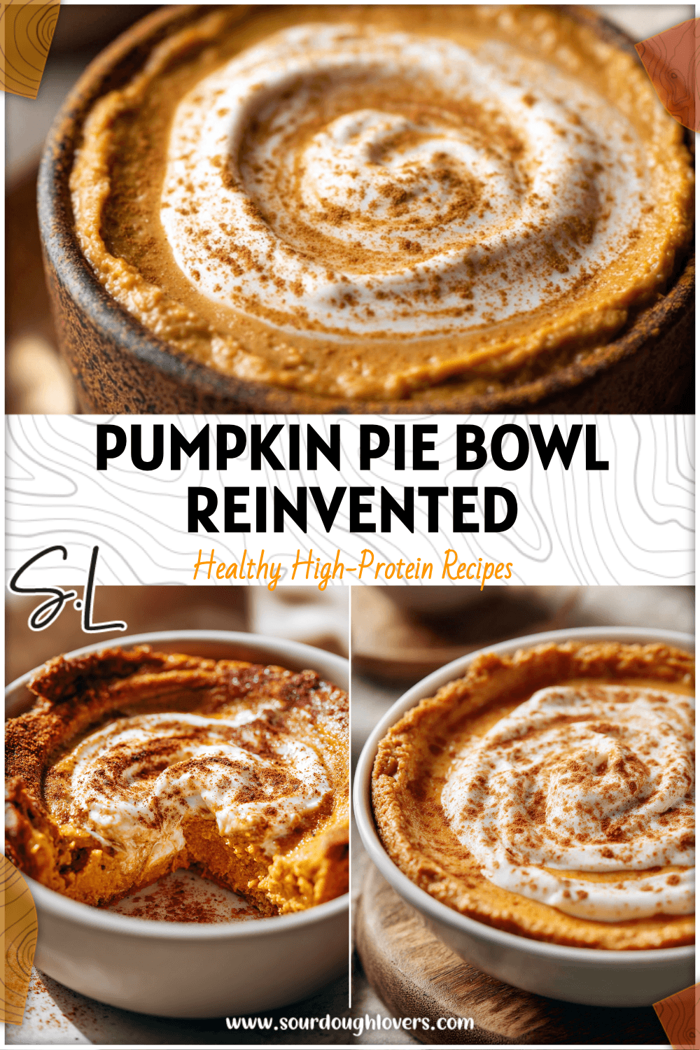 Pumpkin cheesecake bowl with cottage cheese swirl and cinnamon dust for a high protein pumpkin dessert. 2026